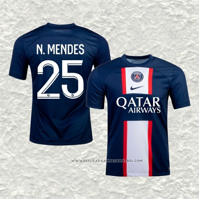 Camiseta Primera Paris Saint-Germain Jugador N.Mendes 22-23